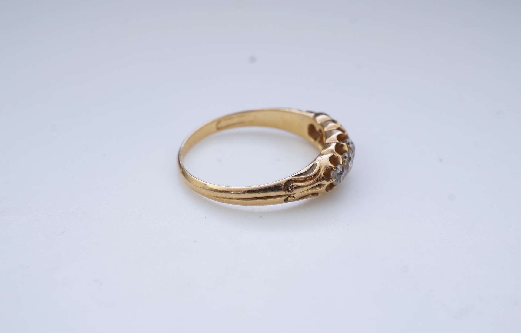 A five-stone diamond ring, late 19th century